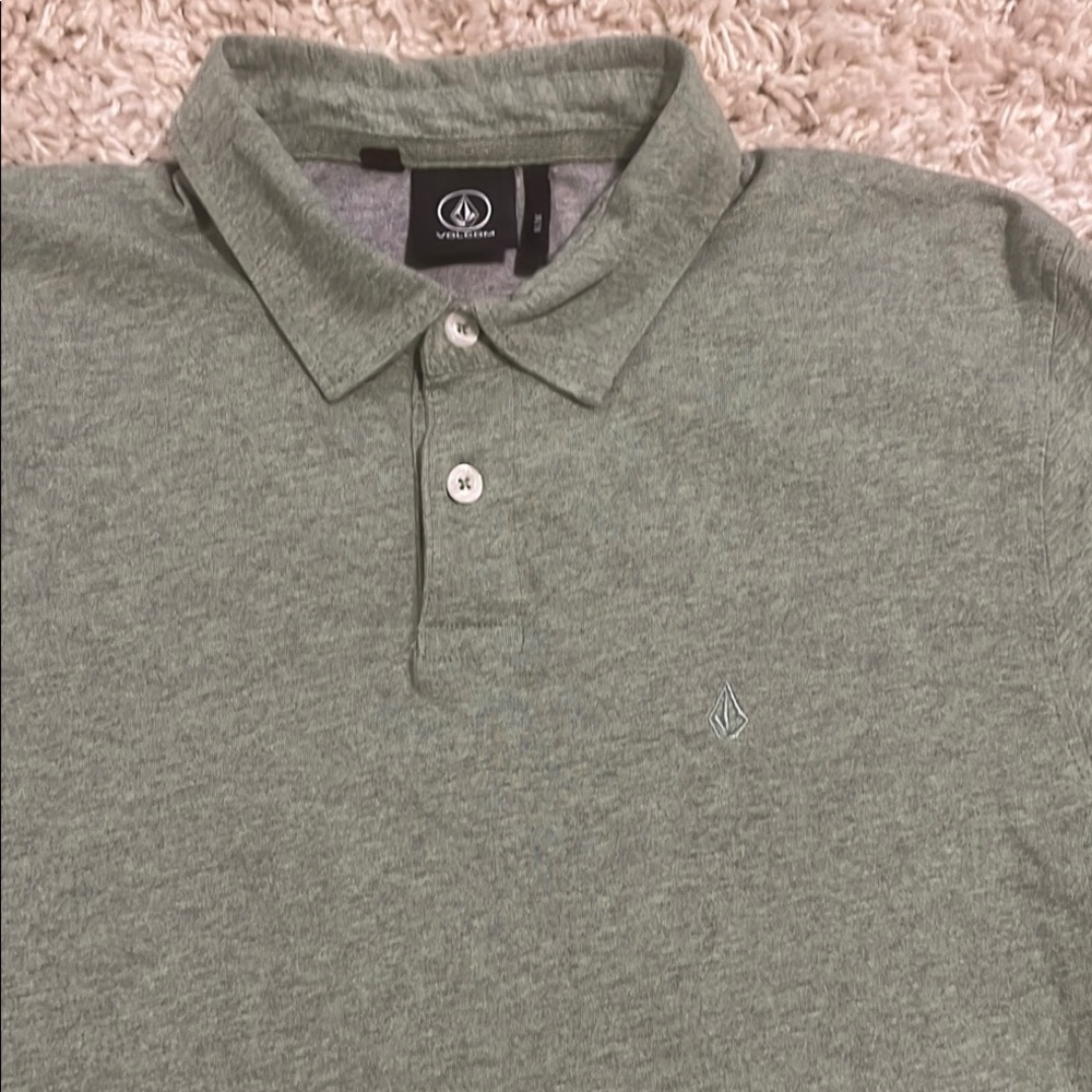 Volcom Heather Green Polo Shirt